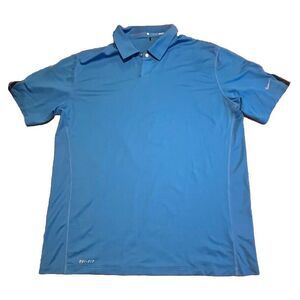 Tiger Woods Collection Nike Men's L Golf Polo Blue Performance Shirt‎ Large